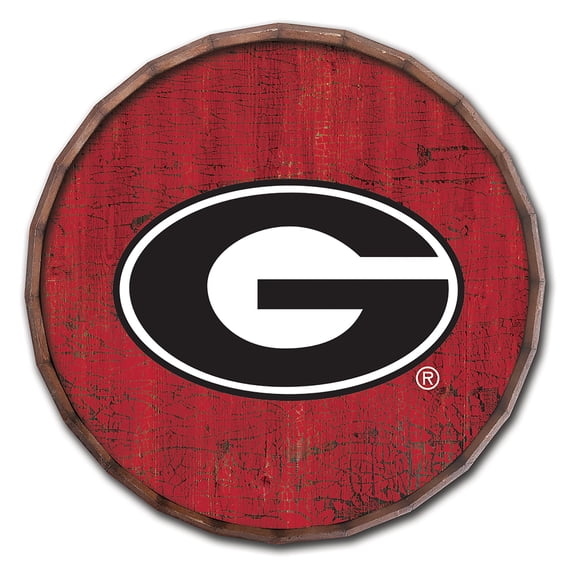 Georgia Bulldogs 24" Cracked Color Barrel Top Sign