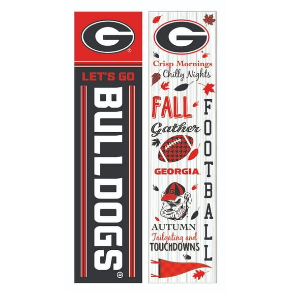 Georgia Bulldogs 47" Double Sided Fall Leaner Fan Sign