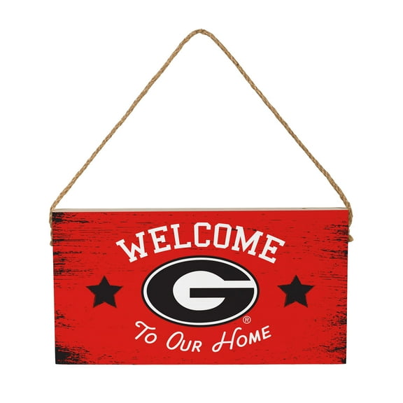 Georgia Bulldogs 6" x 11" Welcome Home Wood Wall Sign with Rope Hanger