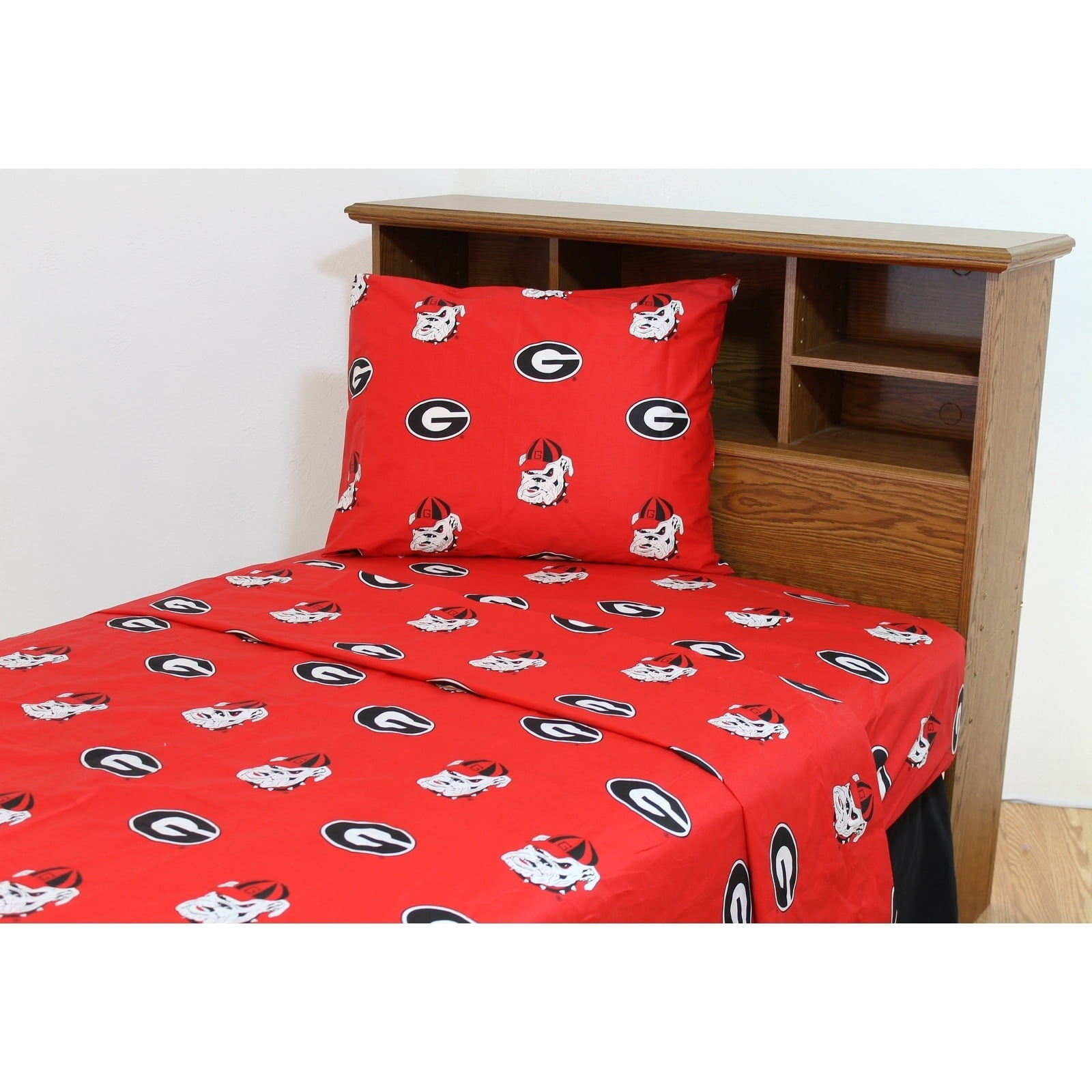 Georgia Bulldogs Bed Sheet Set Red King 299 and Below, 300 - 499