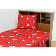 Georgia Bulldogs Bed Sheet Set Red Twin 299 and Below, 300 - 499
