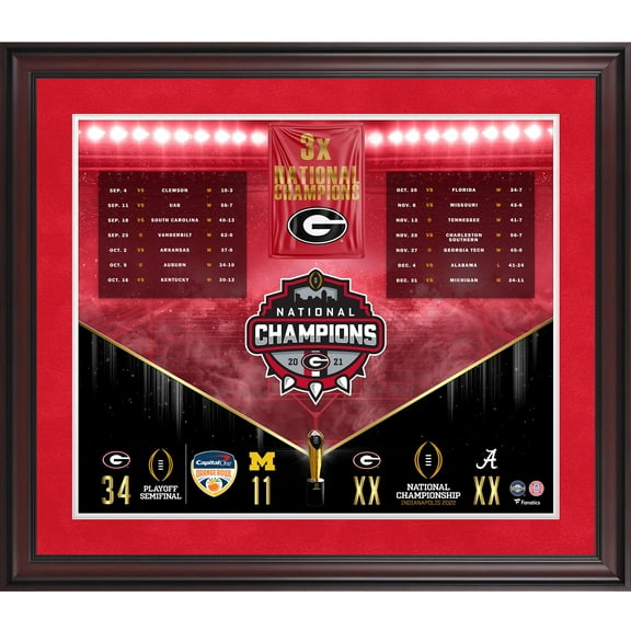Georgia Bulldogs Framed 20" x 24" 2021 Collage Football Playoff Champions Collage