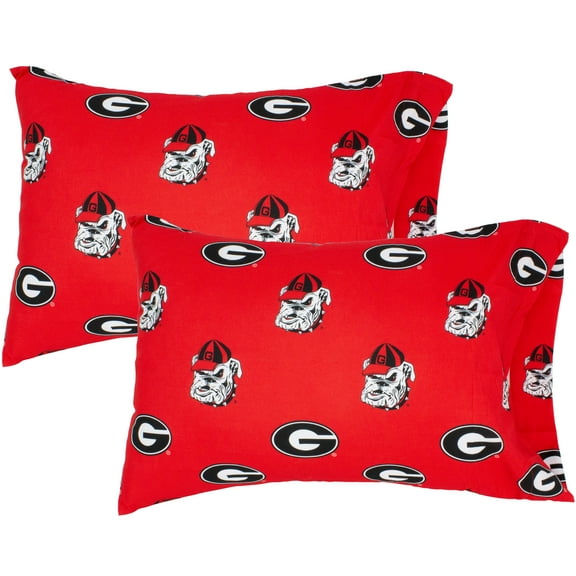 Georgia Bulldogs Pillowcase Pair, King, 20" x 40" (2 King Pillowcases)