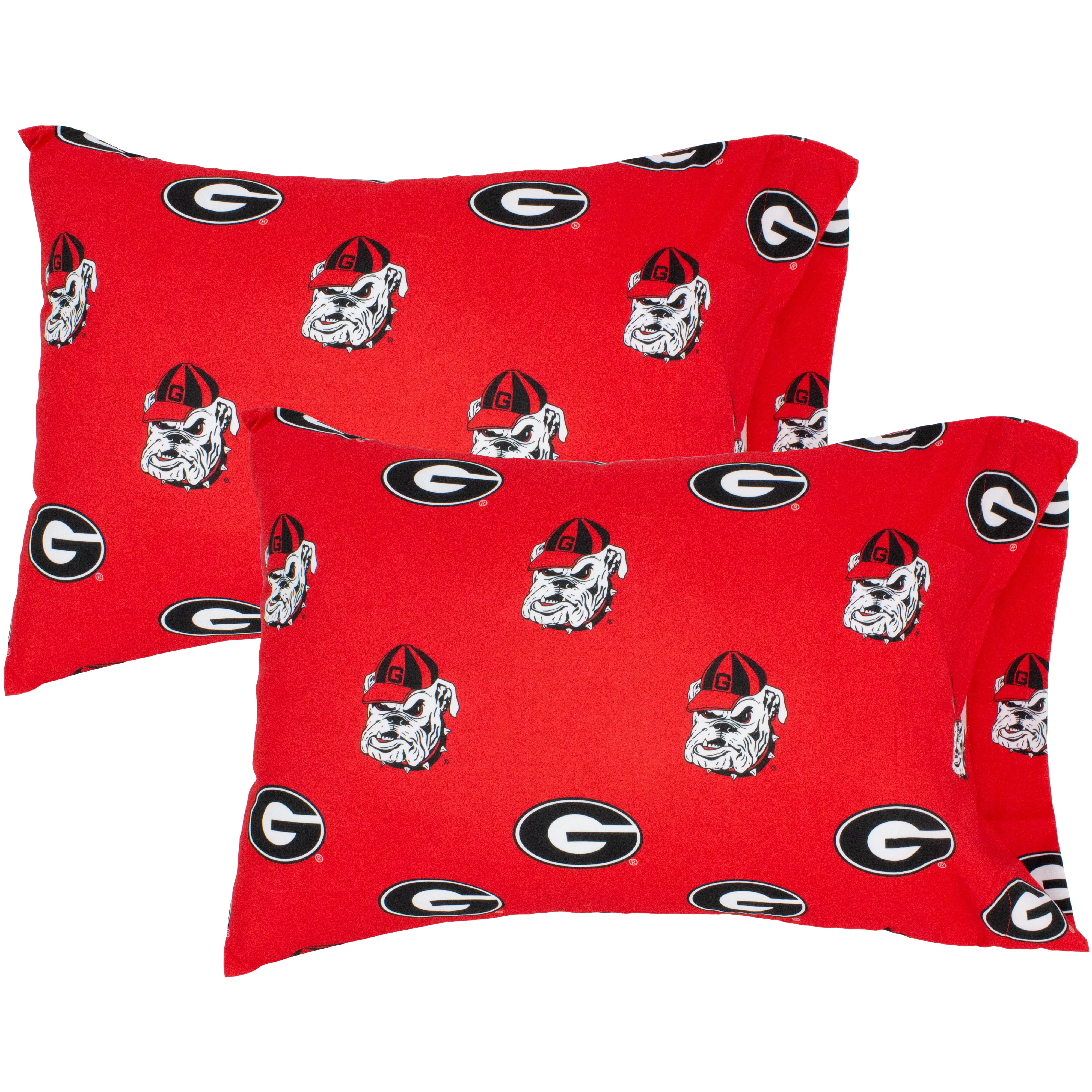 Georgia Bulldogs Pillowcase Pair, Standard, 20" x 30" (2 Standard Pillowcases)