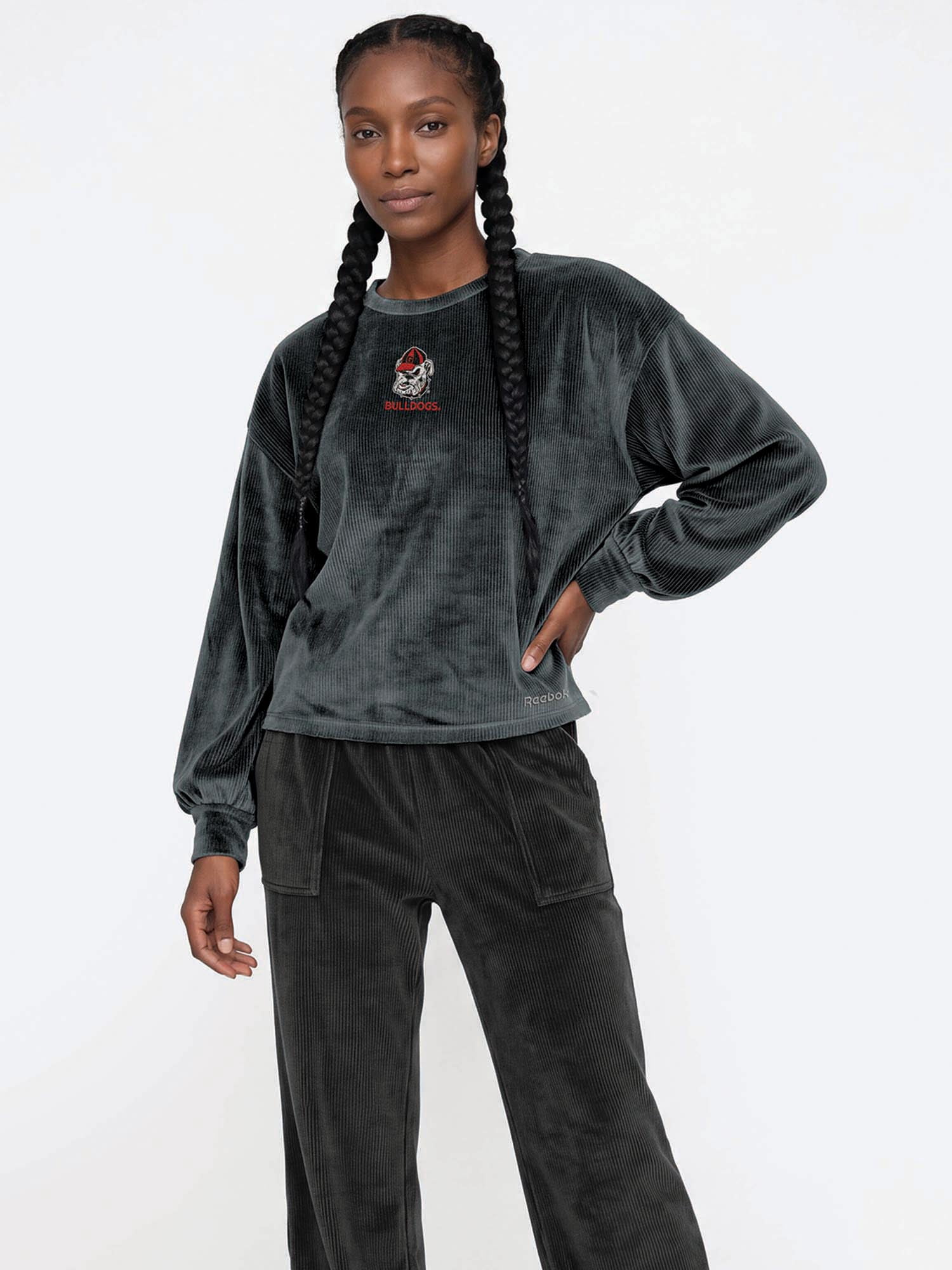 Georgia Bulldogs Reebok Womens Crew Neck Pullover with Balloon Sleeves