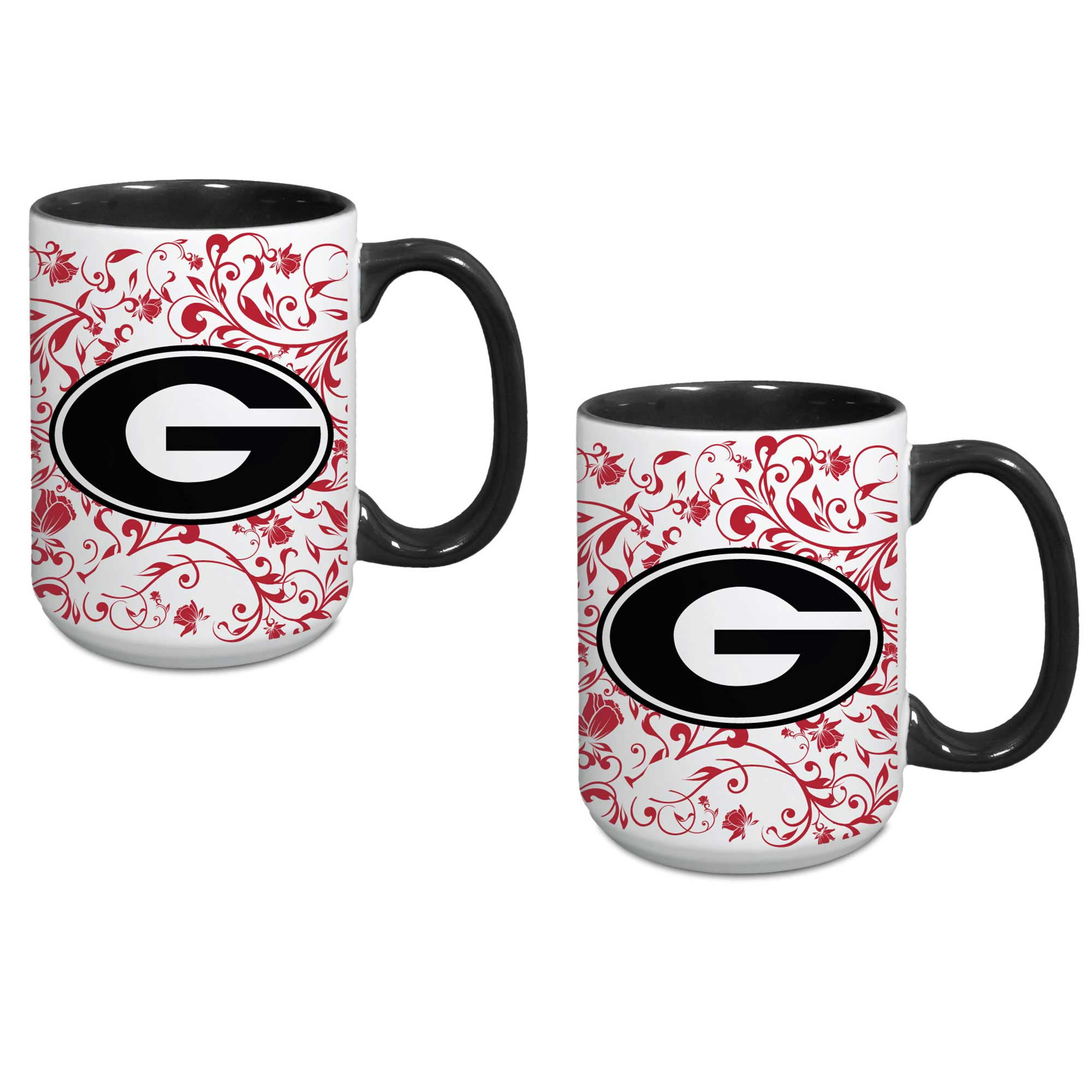 Georgia Bulldogs Two-Pack Floral Mug Set