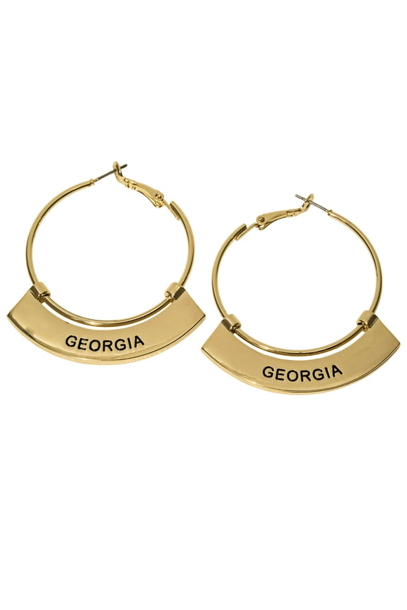 Georgia Bulldogs Weller Gold Hoop Earrings