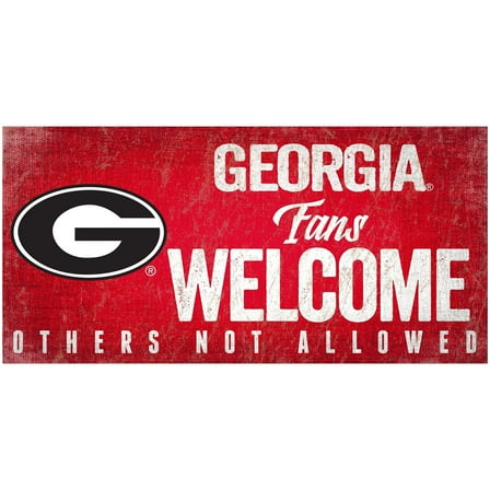 Georgia Bulldogs 6" x 12" Fans Welcome Sign