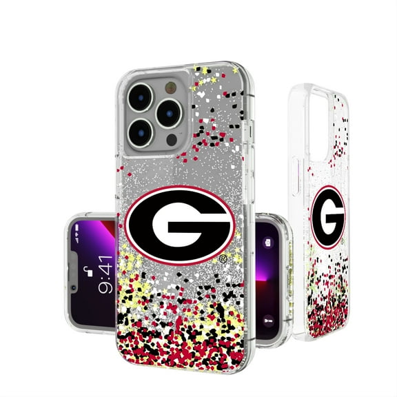 Georgia Bulldogs iPhone Glitter Confetti Design Case