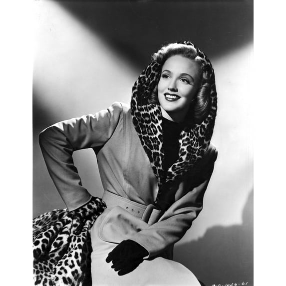 Georgia Carroll Posed in Leather Coat with Black Hand Gloves Photo Print (24 x 30)