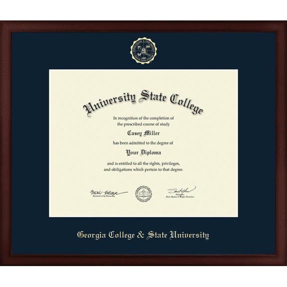 Georgia College & State University Diploma Frame, Document Size 14" x 11"