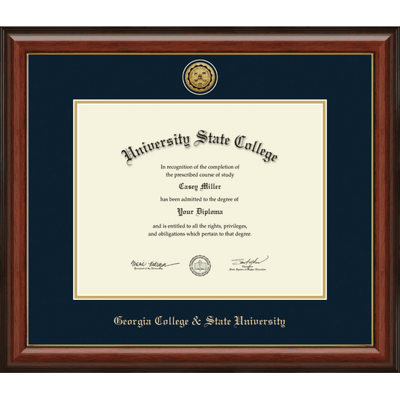 Georgia College & State University Diploma Frame, Document Size 14" x 11"