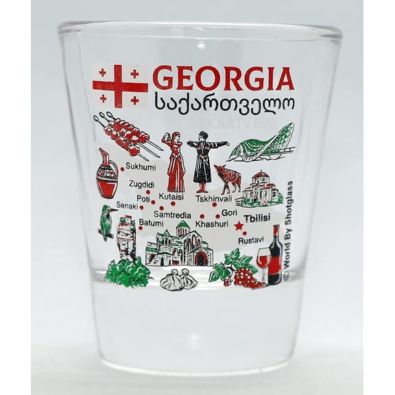 Georgia (Country) Landmarks and Icons Collage Shot Glass
