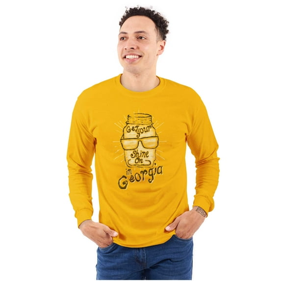 Georgia Cute GA Moonshine Mason Jar Long Sleeve TShirt Men Women Brisco Brands L