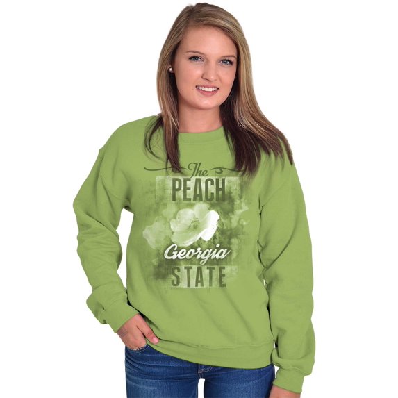 Georgia Cute State Flower Souvenir Women Crewneck Sweatshirt Brisco Brands M