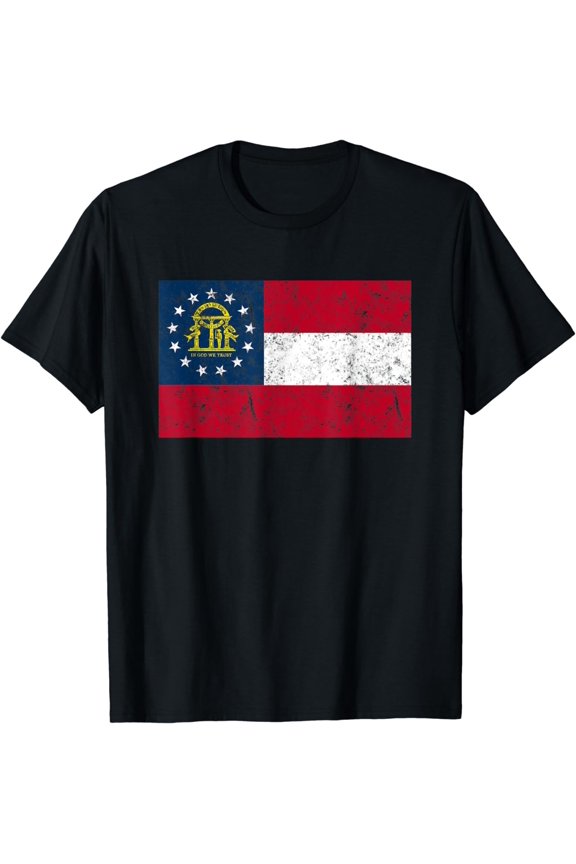 Georgia Distressed State Flag T-Shirt