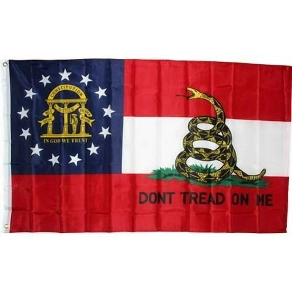 Georgia Don'T Tread On Me State Flag 3X5 Ft Gadsden Tea Party Rattlesnake Trump