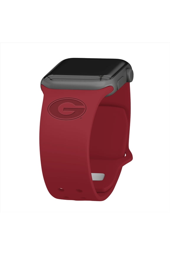 Georgia Engraved Silicone Unisex Watch Band for Apple Watch - 38/40/41mm(42mm Series 10/11) Crimson by Affinity Bands