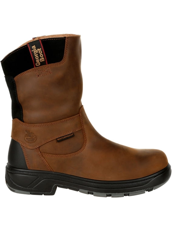 Georgia FLXpoint Waterproof Composite Toe Work Boots, Brown, Size 10.5(M)