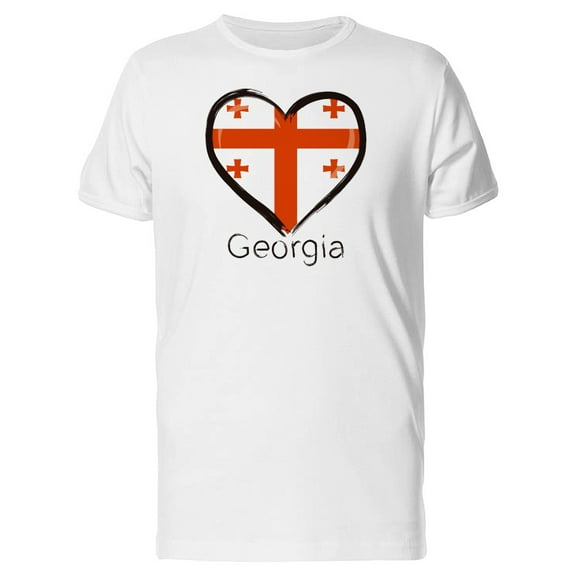 Georgia Flag Heart T-Shirt Men -Image by Shutterstock, Male x-Large