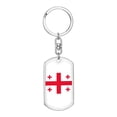 thumbnail image 1 of Georgia Flag Keychain Dog Tag Stainless Steel or 18k Gold, 1 of 16