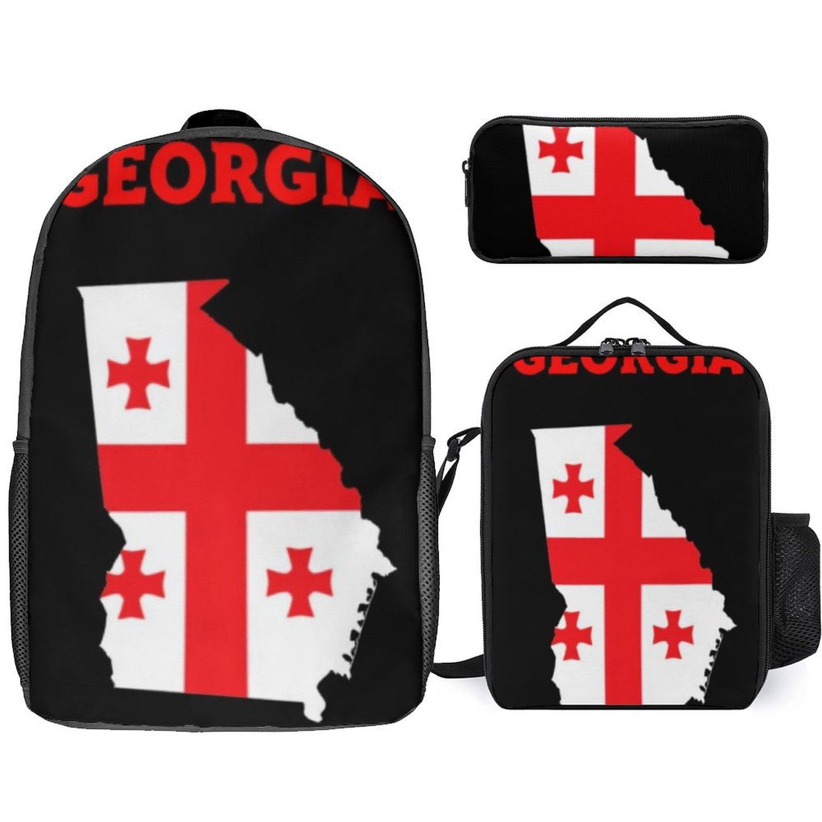 Georgia Flag Map Art 3D Printed 3pcs/Set Bags Laptop Daypack Backpack ...