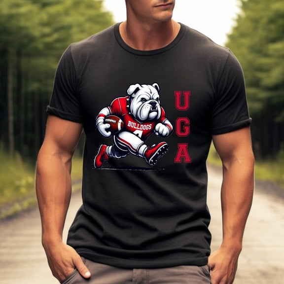 Georgia Football Running Bulldog Graphic Unisex Cotton T-Shirt, Sizes S-5XL