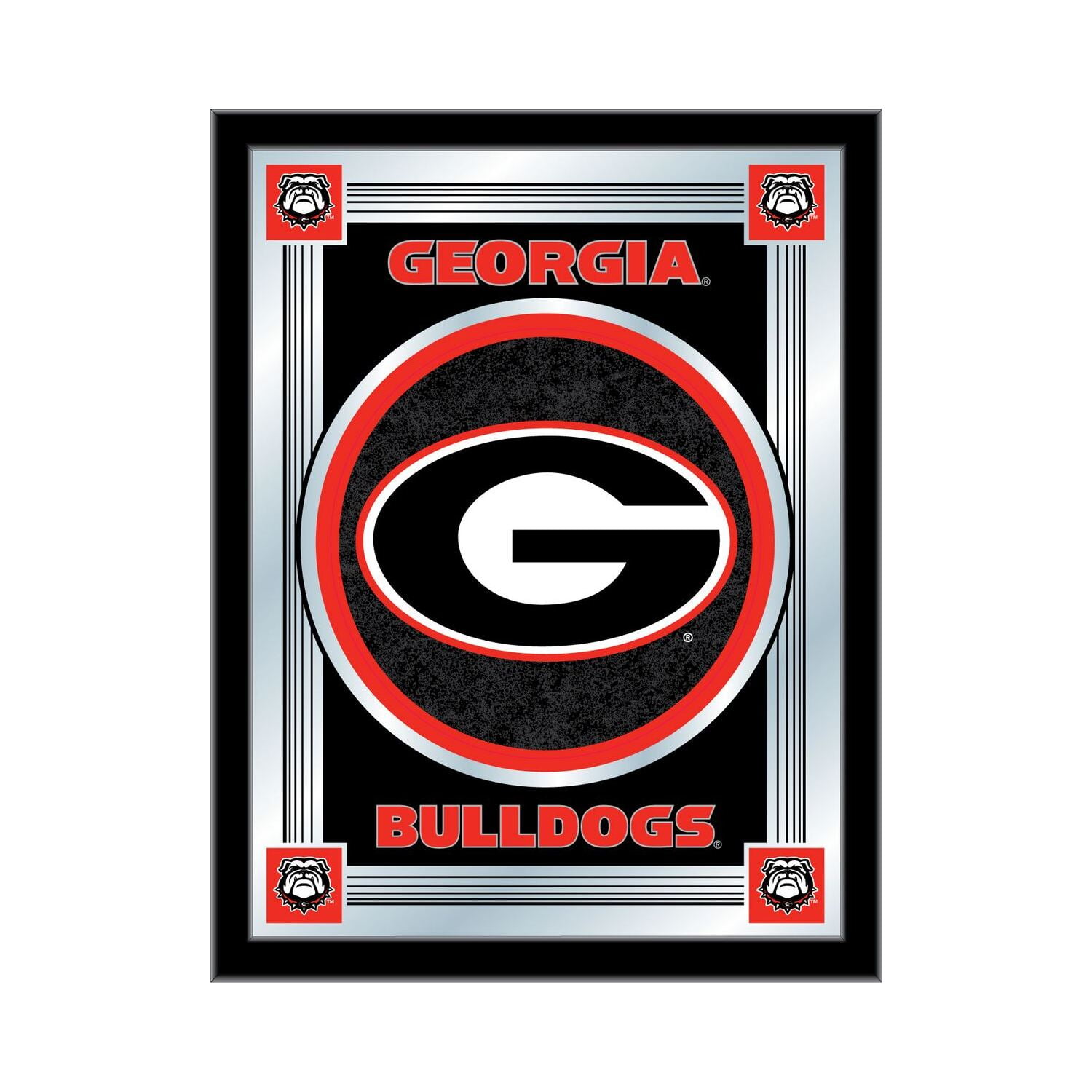 University of Georgia Black Wood Framed Logo Mirror
