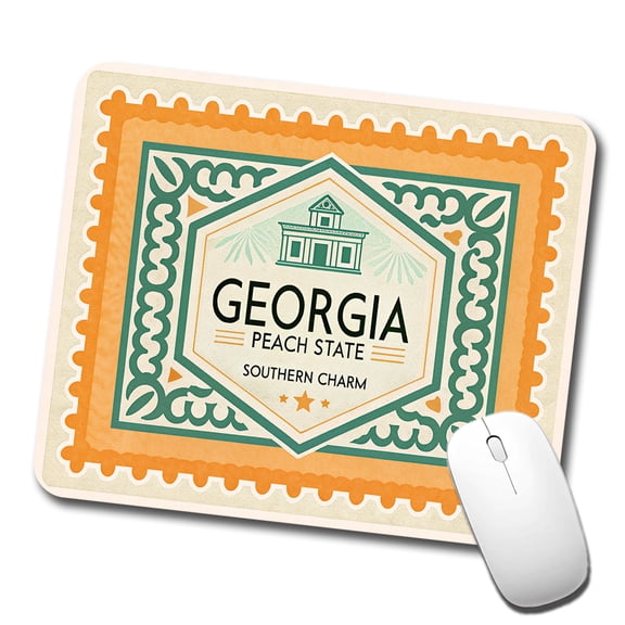 Georgia GA Peach State Travel Vacation Stamp Mouse Pad Low Profile Gaming Mat