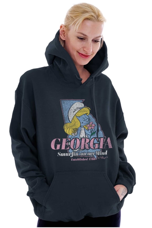 Georgia GA Southern Belle Smurfette Women Plus Size Hoodie Brisco Brands 4X