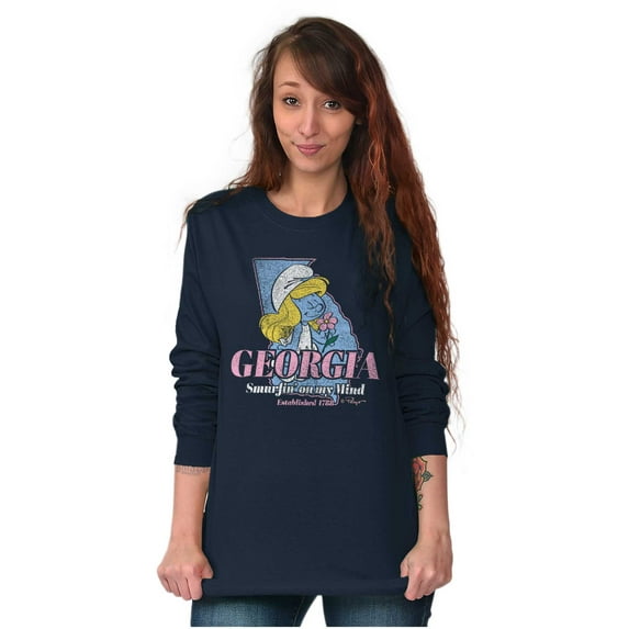 Georgia GA Southern Belle Smurfette Women's Long Sleeve T Shirt Brisco Brands S