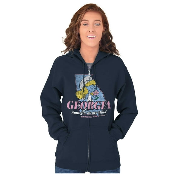 Georgia GA Southern Belle Smurfette Women Plus Size Zipper Hoodie Brisco Brands 5X