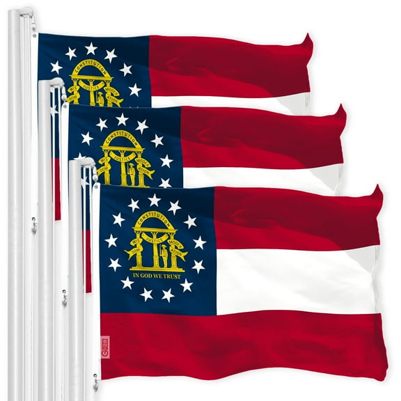 Georgia GA State Flag 3x5FT 3-Pack 150D Printed Polyester By G128