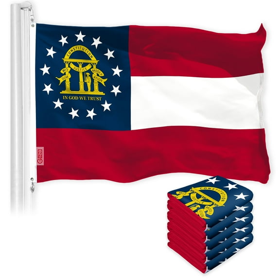 Georgia GA State Flag 3x5FT 5-Pack 150D Printed Polyester By G128