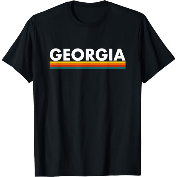 Georgia - GA - Vintage / Retro Stripes - Classic T-Shirt mens t shirt,black,women,funny,misfits,men,journey,t-shirt