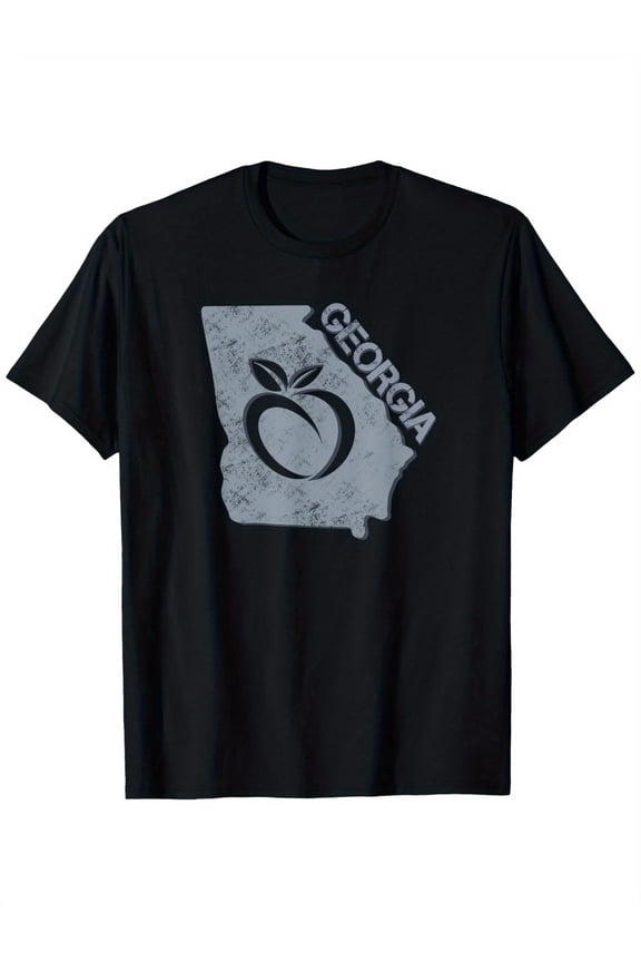 Georgia Ga Peach State T-Shirt, Regular Size 180G, Casual All Season Knitted Fabric, Breathable And Comfortable, Suitable for Outings, Leisure, Gatherings, Sports And Holiday Gifts