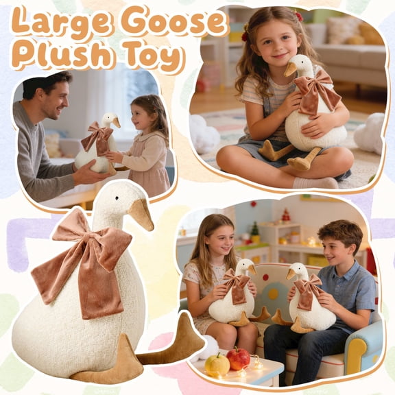 Georgia Goose Shaped Pillow-Silly Goose Stuffed Animal – Ultra-Soft Stuffed Goose Plush Toy, 12x8 Inches | Gift-Ready Duck Plush for Kids, Boys & Girls, Nursery, Party Decor & Favors