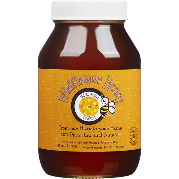 Georgia Honey Farm Raw, Unfiltered Honey, Wildflower, 100% Pure Honey 45 oz