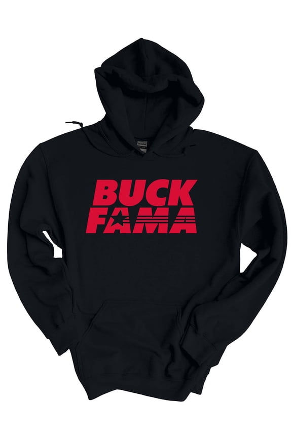 Georgia Hoodie Football Team Color Red and Black Georgia Buck Fama Funny Bulldogs Mens Hooded Sweatshirt-blk-xl