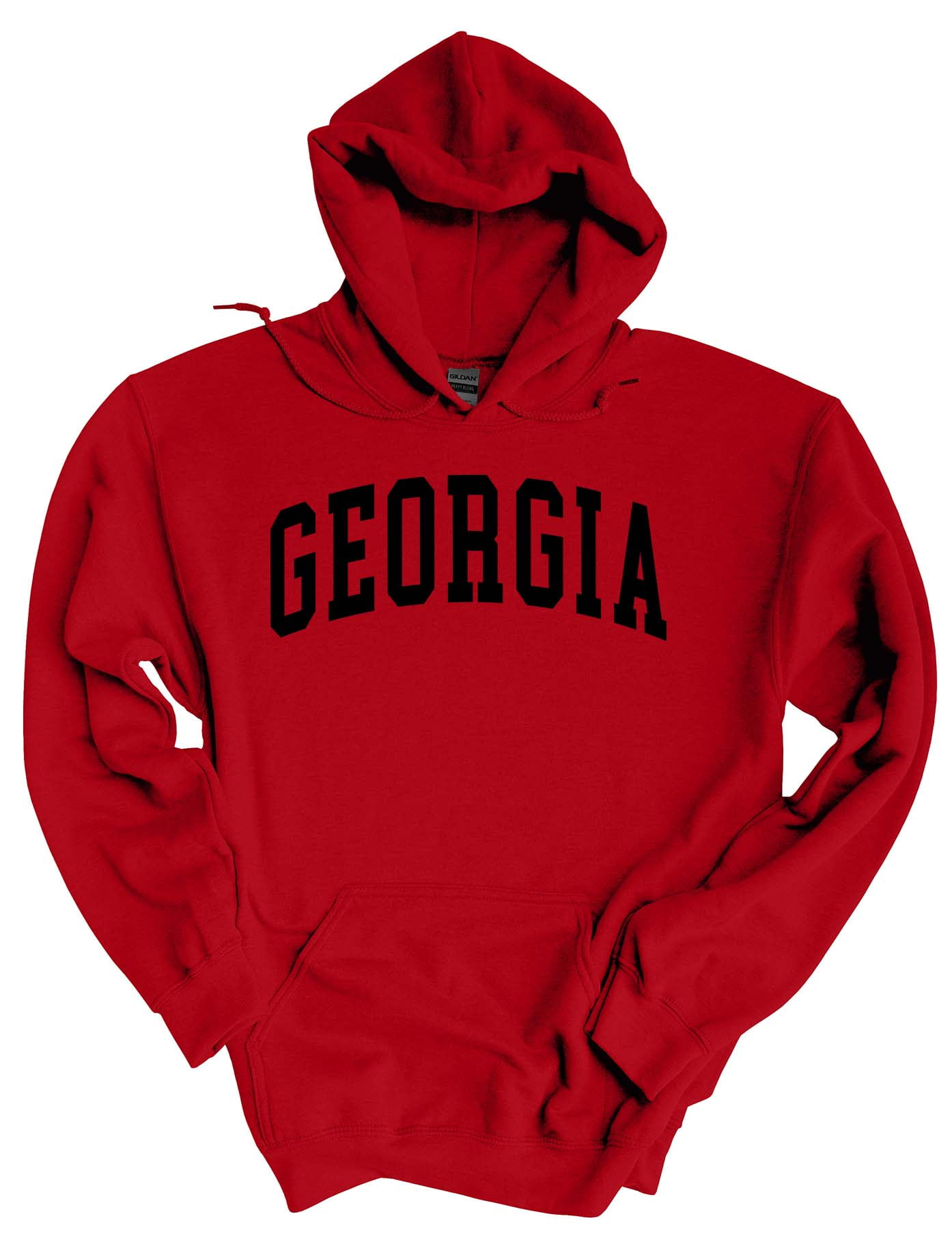 Georgia Hoodie Football Team Color Red and Black Georgia Team Name Bulldogs Mens Hooded Sweatshirt-Red-xl