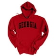 thumbnail image 1 of Georgia Hoodie Football Team Color Red and Black Georgia Team Name Bulldogs Mens Hooded Sweatshirt-Red-xl, 1 of 4