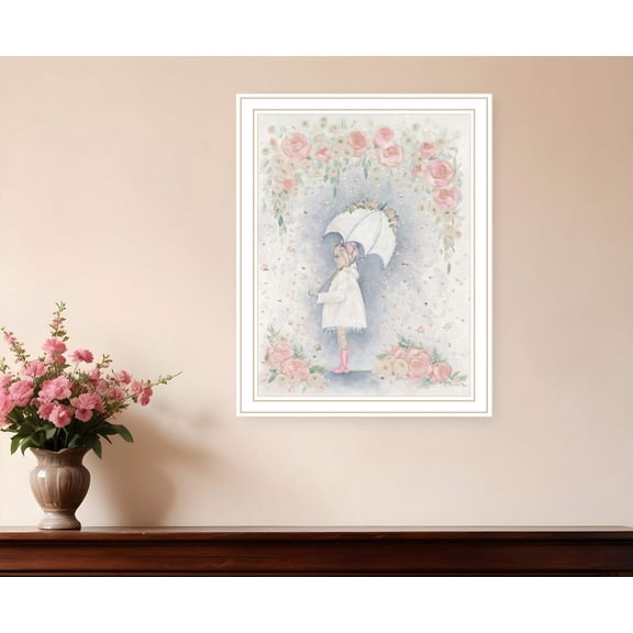 HomeRoots 529907 Georgia in The Rain White Framed Print Wall Art