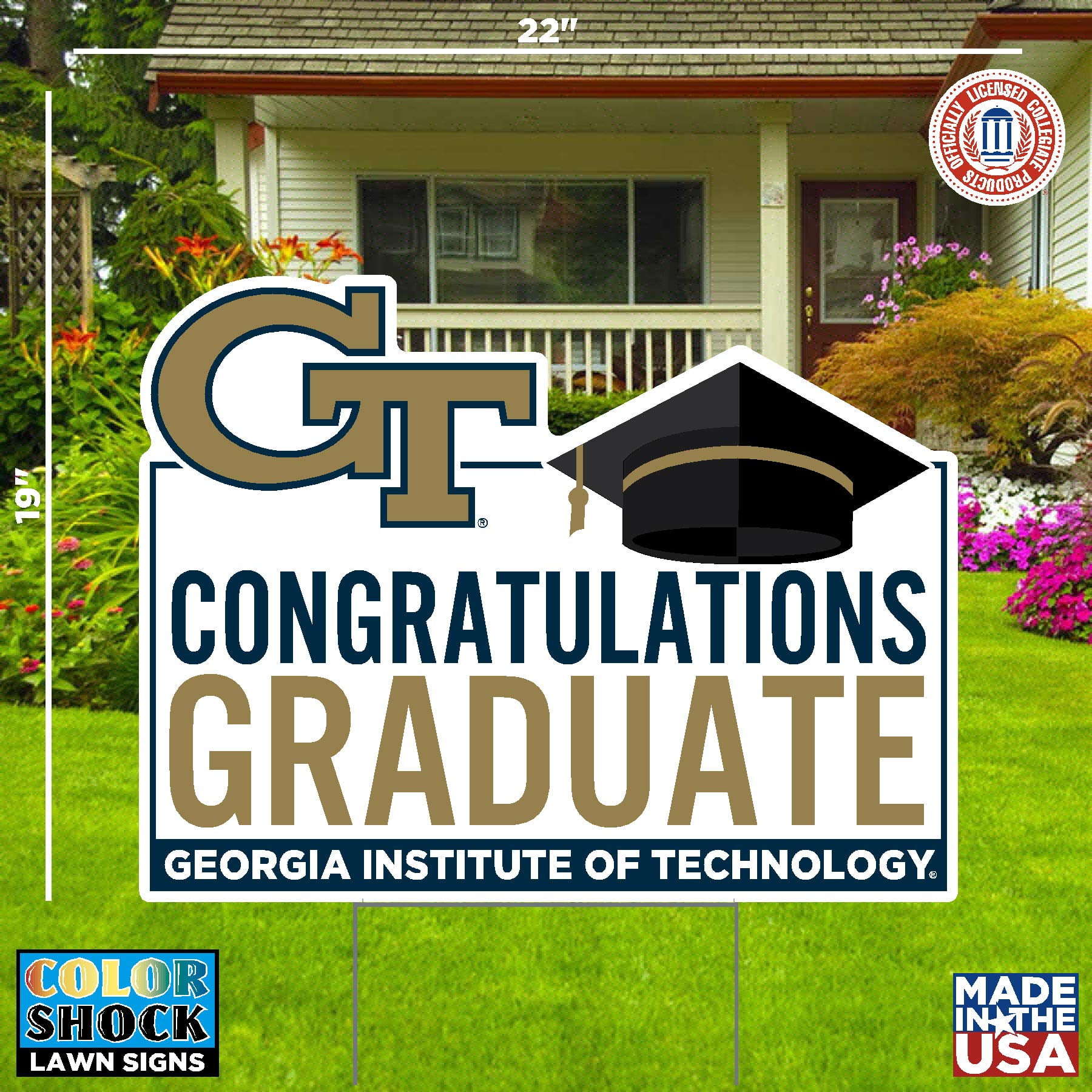 Georgia Institute of Technology Graduate Lawn Sign - Congratulations Graduate (Officially Licensed)