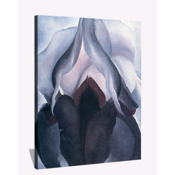 Georgia Keeffe Paintings Enlarged Flowers Wall Art BlackirisIII Framed Canvas Art