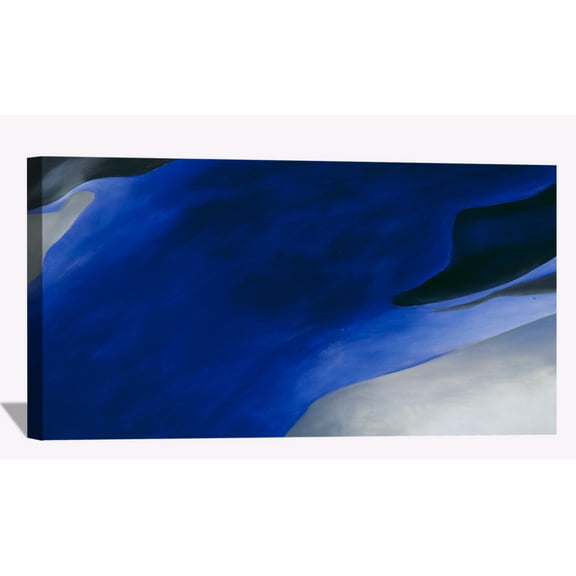 Georgia Keeffe Paintings Enlarged Flowers Wall Art Blue Framed Canvas Art