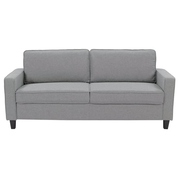 Georgia Light Gray Linen-Like Fabric Contemporary Three Seater Sofa