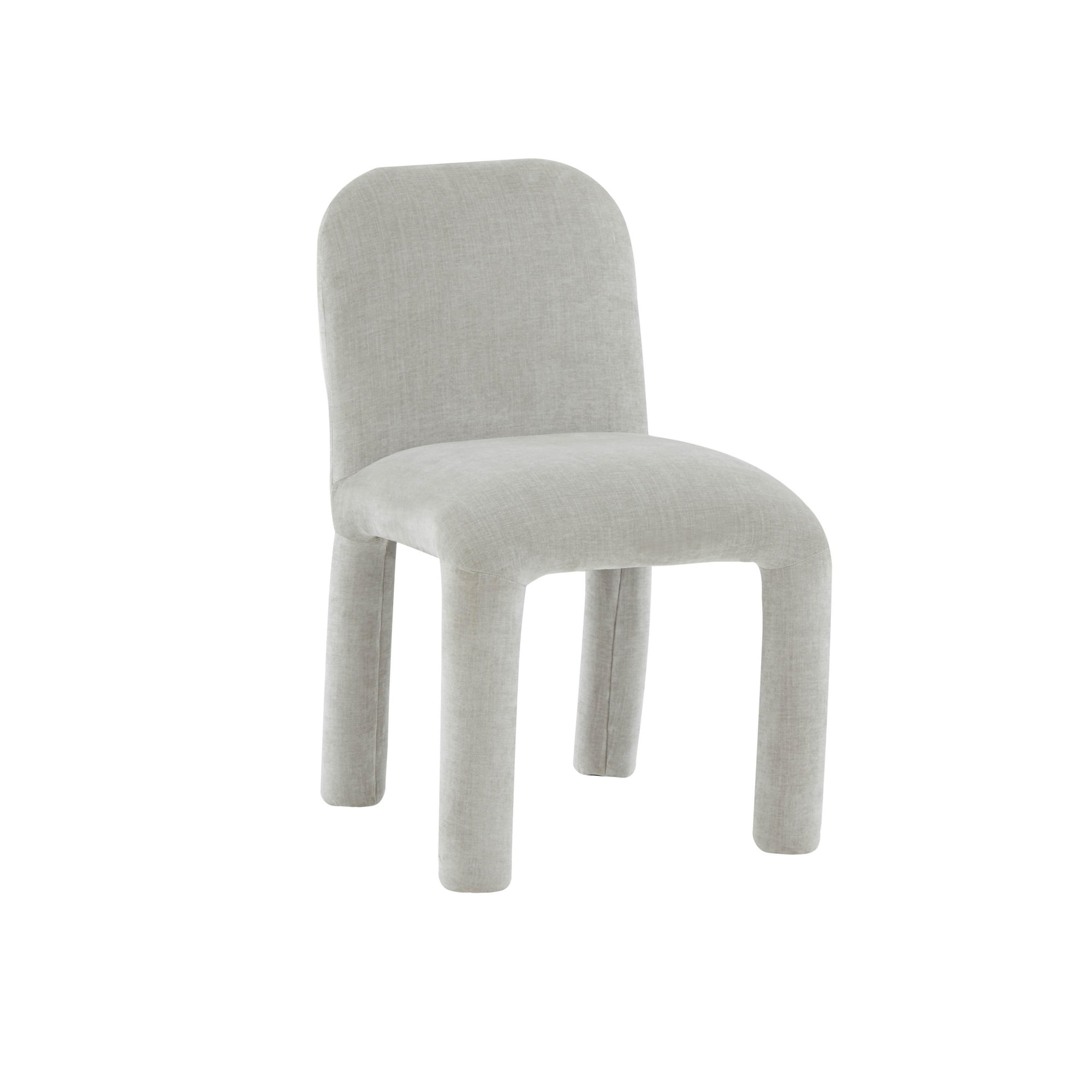 Georgia Light Grey Plush Fabric Armless Dining Chair