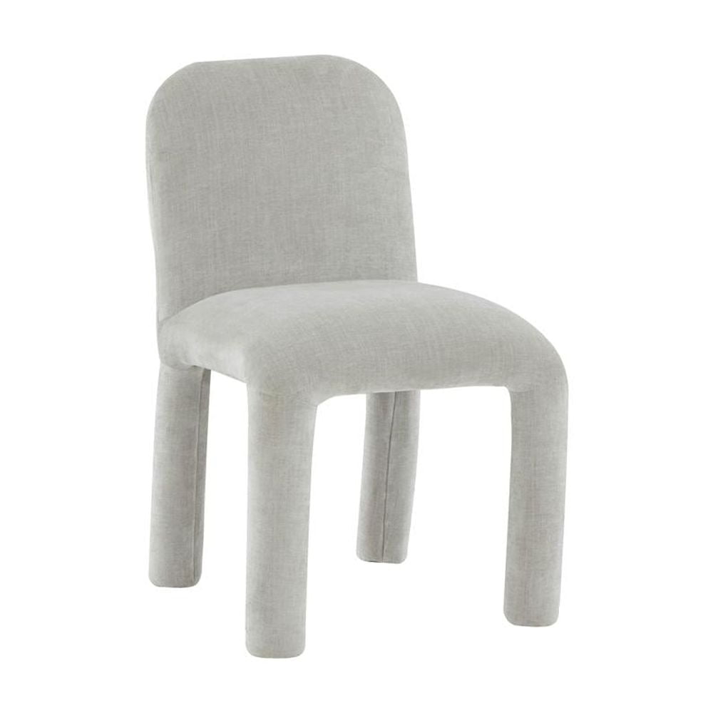 Georgia Light Grey Plush Fabric Armless Dining Chair