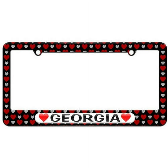 Georgia Love with Hearts License Plate Tag Frame, Multiple Colors