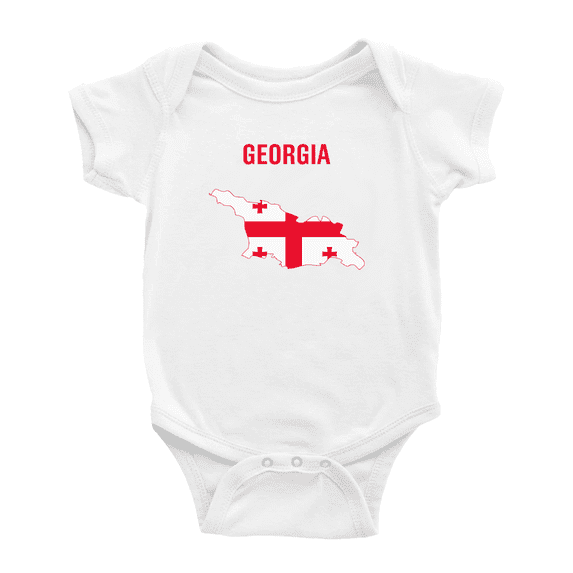 Georgia Map Flag Baby Romper (White, 12-18 Months)